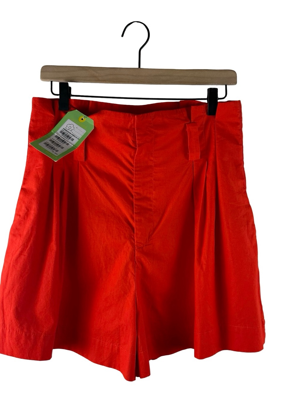 NEW Farm Rio Tailored Cotton High Rise Shorts in Orange - Picture 2 of 8